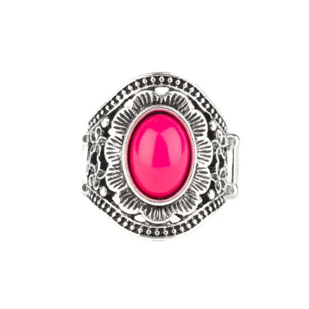 Paparazzi Jewelry Accessories - Garden Tranquility - Pink Ring - Vintage
